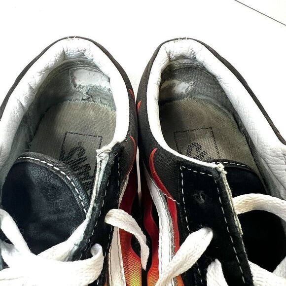 Vans Old Skool Flames Mens 7 Black Suede Canvas sneaker Shoes Lace Up Womens 8.5 - Picture 8 of 12